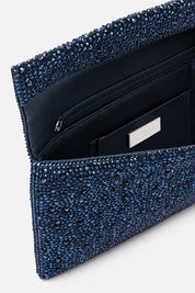Carena – pochette strass blu | TWENTYFOURHAITCH – dettaglio