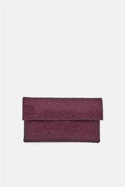 Carena – pochette strass bordeaux | TWENTYFOURHAITCH – vista frontale