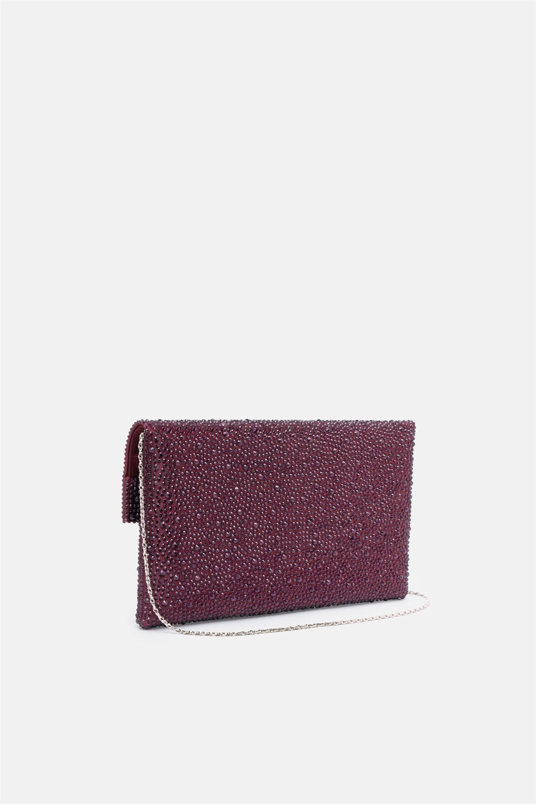 Carena – pochette strass bordeaux | TWENTYFOURHAITCH – vista laterale
