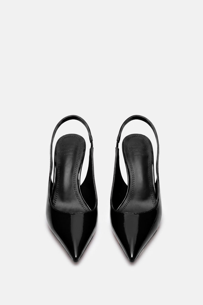 Ayora – slingback nera | TWENTYFOURHAITCH – vista frontale
