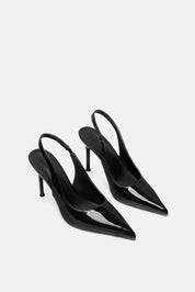 Ayora – slingback nera | TWENTYFOURHAITCH – vista tre quarti