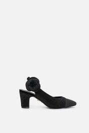 Esea – slingback nero | TWENTYFOURHAITCH – vista laterale