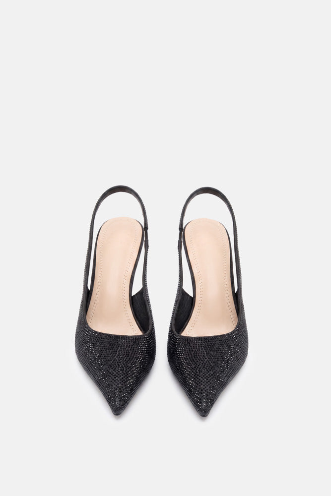 Hivera – slingback nero | TWENTYFOURHAITCH – vista frontale