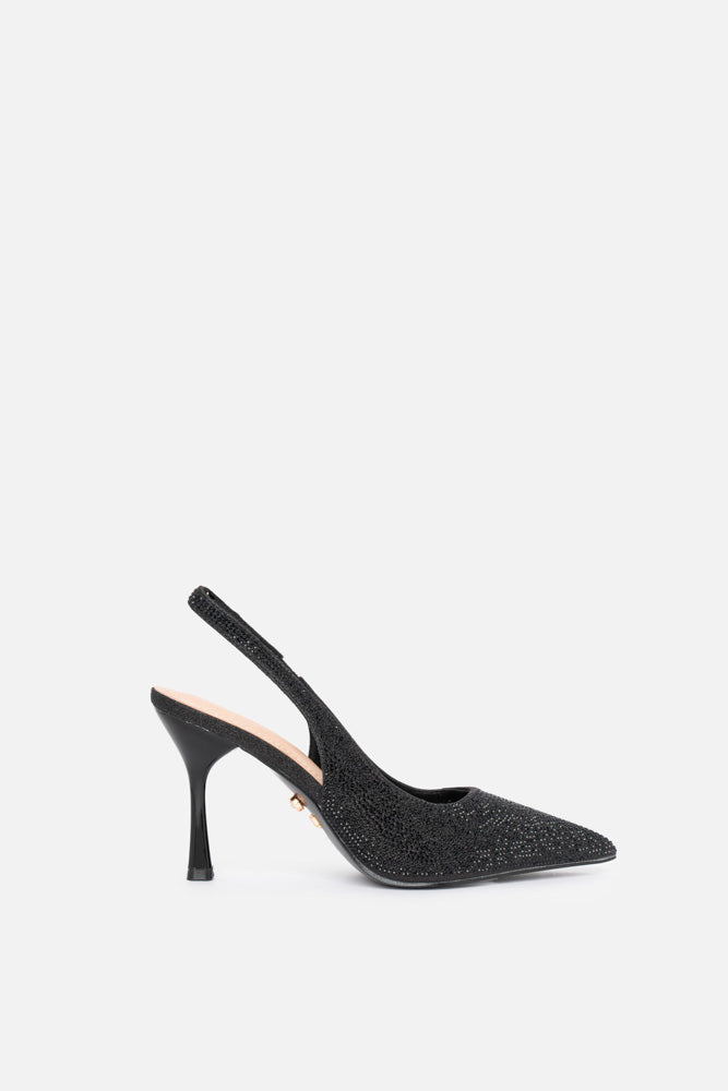 Hivera – slingback nero | TWENTYFOURHAITCH – vista laterale