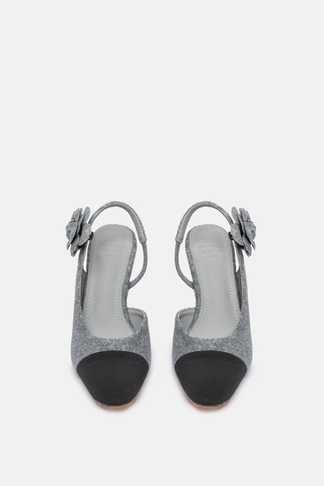Kriva – slingback grigio nero | TWENTYFOURHAITCH – vista frontale