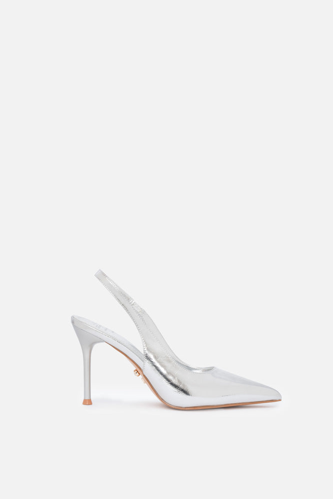 Malis – slingback argento | TWENTYFOURHAITCH – vista laterale