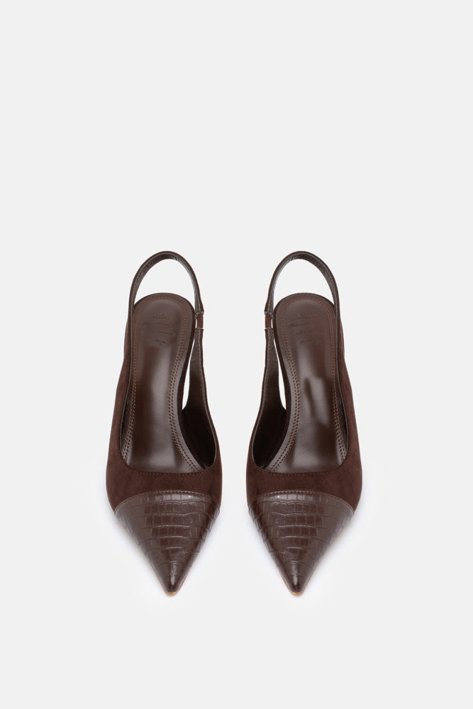 Varne – slingback marrone | TWENTYFOURHAITCH – vista frontale