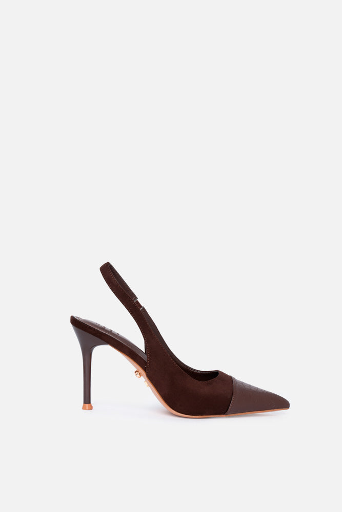 Varne – slingback marrone | TWENTYFOURHAITCH – vista laterale