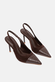 Varne – slingback marrone | TWENTYFOURHAITCH – vista tre quarti