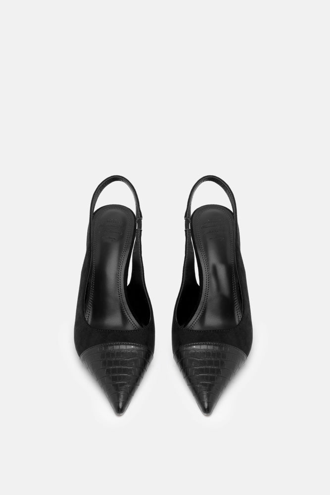 Varne – slingback nero | TWENTYFOURHAITCH – vista frontale