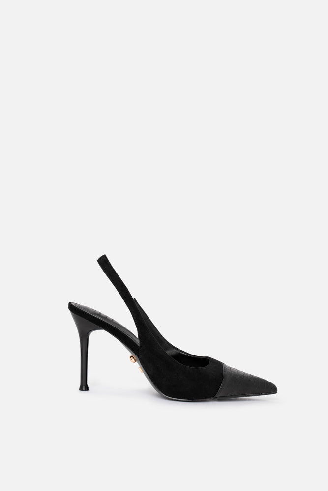 Varne – slingback nero | TWENTYFOURHAITCH – vista laterale