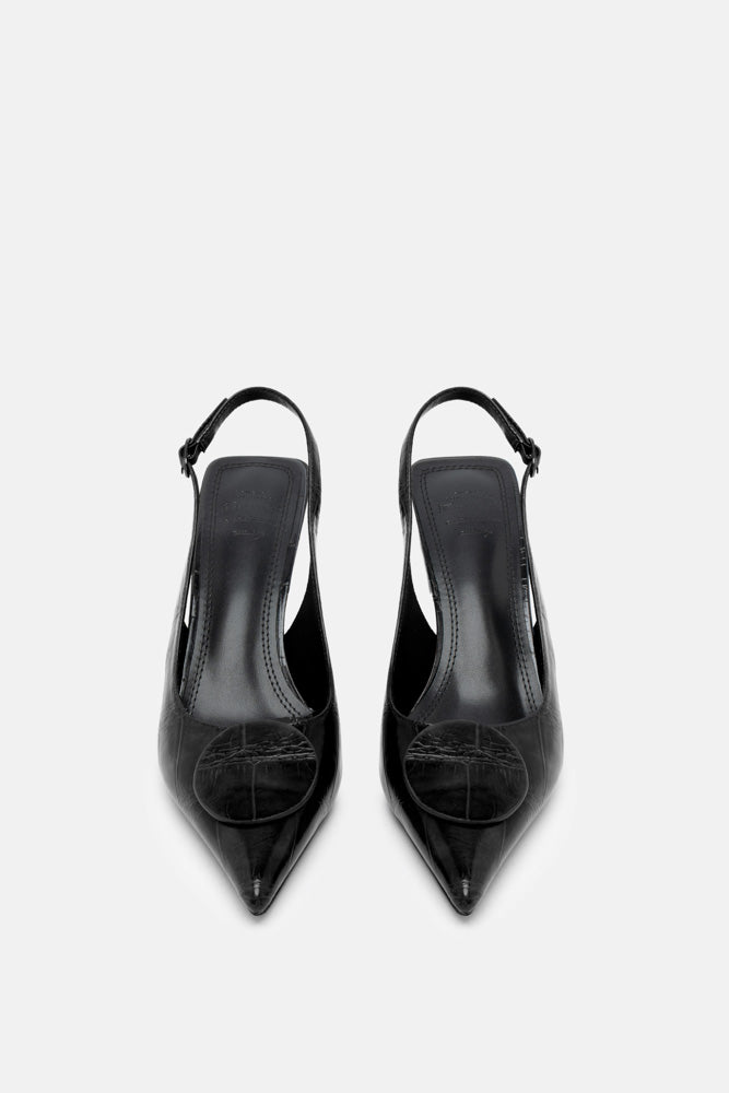 Velve – slingback nero | TWENTYFOURHAITCH – vista frontale