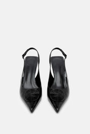 Velve – slingback nero | TWENTYFOURHAITCH – vista frontale
