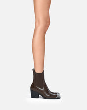 Teura – brown boots | TWENTYFOURHAITCH – worn by model