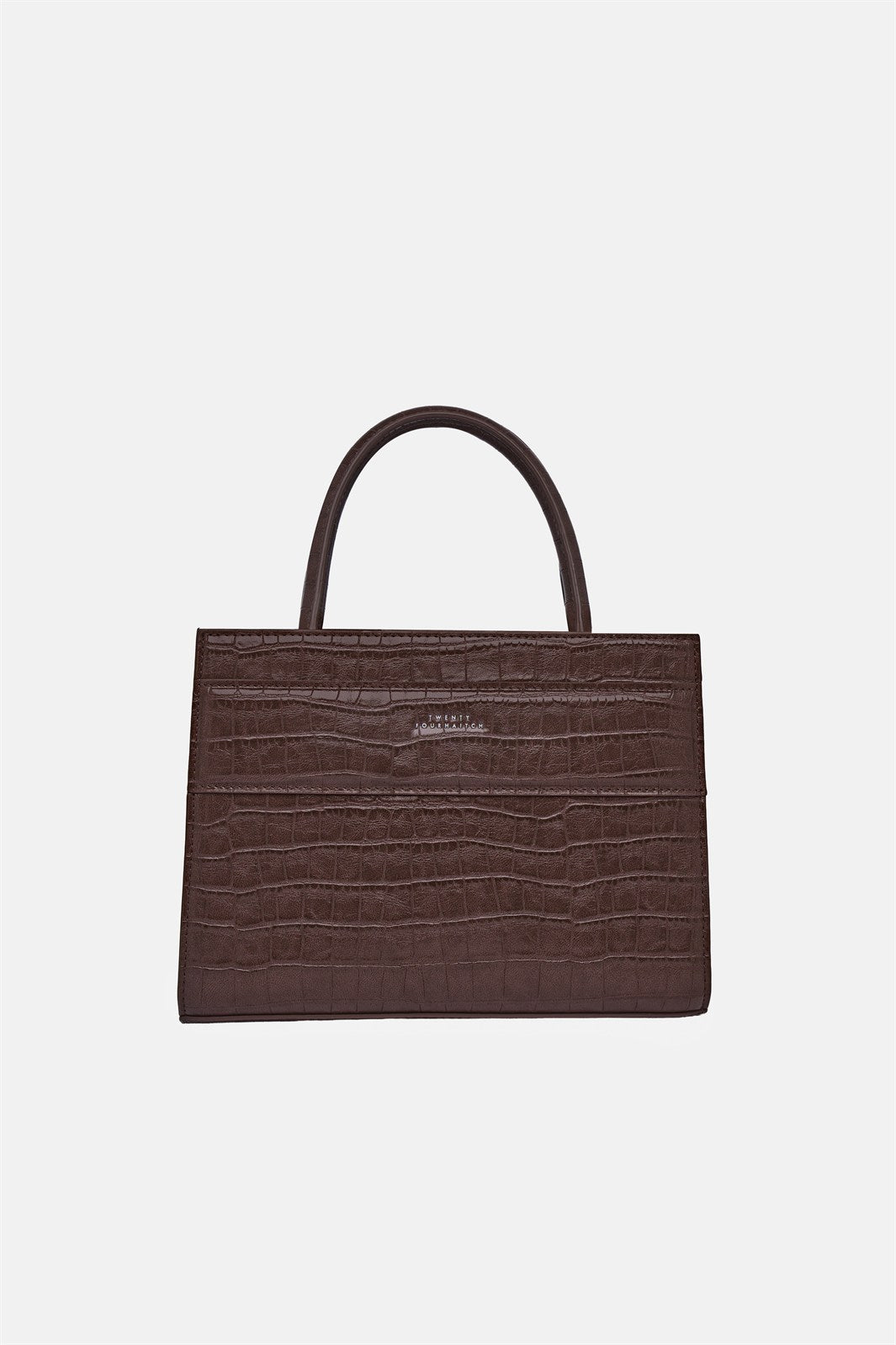 Serane – brown croc tote bag | TWENTYFOURHAITCH – front view