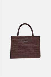 Serane – brown croc tote bag | TWENTYFOURHAITCH – front view