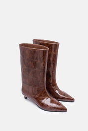 Olenor – brown ankle boots | TWENTYFOURHAITCH – three-quarter view